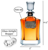 Whiskey Decanter With Glass Stopper - Capitol Liquor Decanter - Airtight Stopper for Wine, Bourbon, Brandy, Juice, Water - Decanter Sets For Men Christmas Gifts for Dad Boyfriend Husband Him - 24 oz Bezrat