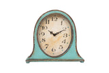 Creative Co-Op Metal Mantel Clock with Aqua Finish Creative Co-Op