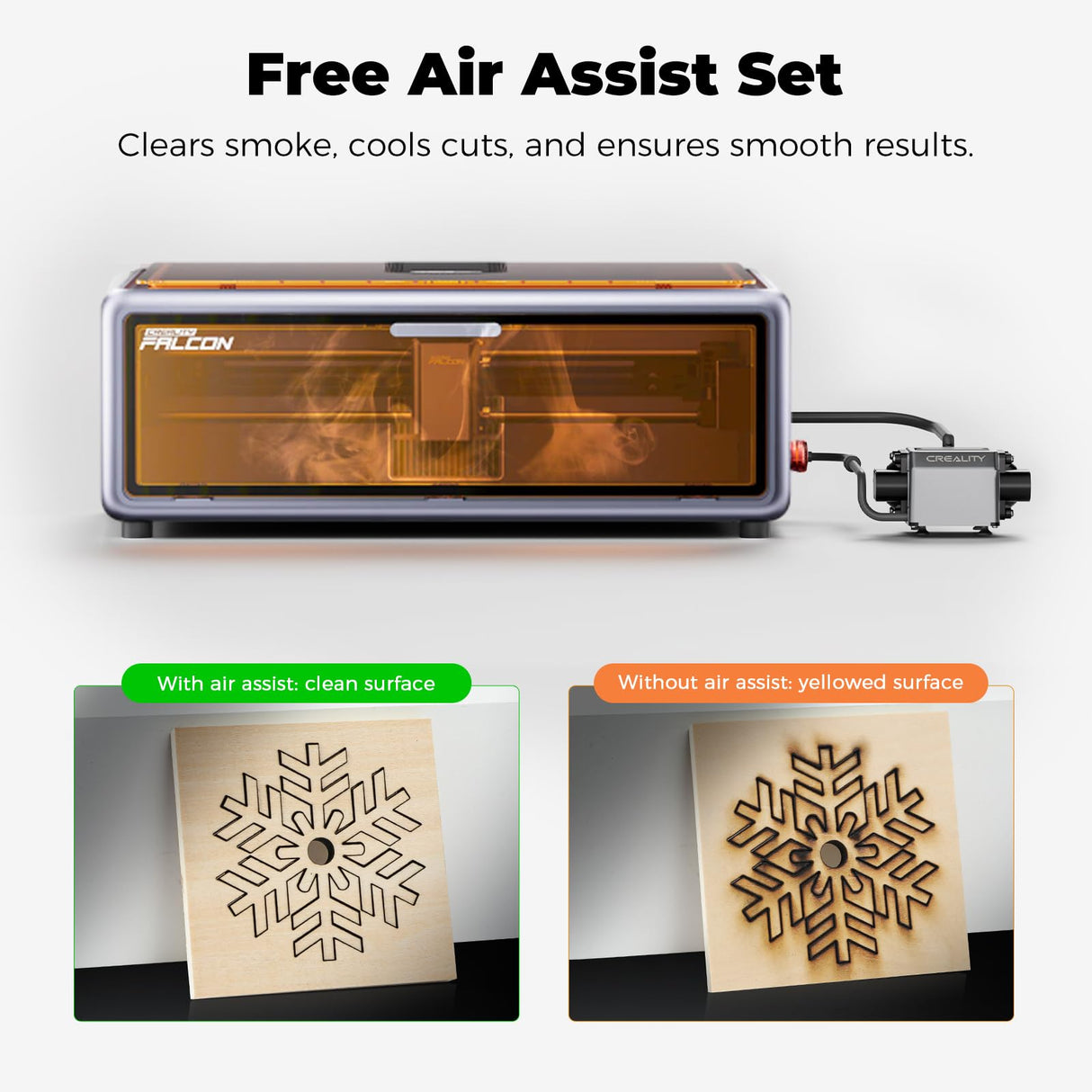 Creality Falcon A1 10W Laser Engraver, 80W Enclosed Laser Cutter and Engraver Machine with Air Assist, Smart Camera Positioning, 600mm/s Speed, Smart Material Recognition, Ideal for Wood & Metal CREALITY FALCON