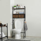 ETELI Over The Toilet Storage Cabinet with Fabric Drawers Bathroom Storage Over Toilet Fit Most Toilets, Rustic Brown ETELI
