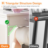 ODK 24x24 Inch Bar Table with Power Outlets & Storage, Modern Counter Height Pub Table with Sturdy Legs for Kitchen & Dining, High Top Console Indoor Table, White ODK