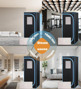 Portable Sauna Tent, Extra Space Size 1-Person Infrared Sauna,Extra Space Size Far Infrared Sauna Tent,with Heating Foot Pad,Portable Chair (L31.5 x W31.5 x H68.9, Black) Saunateadlane