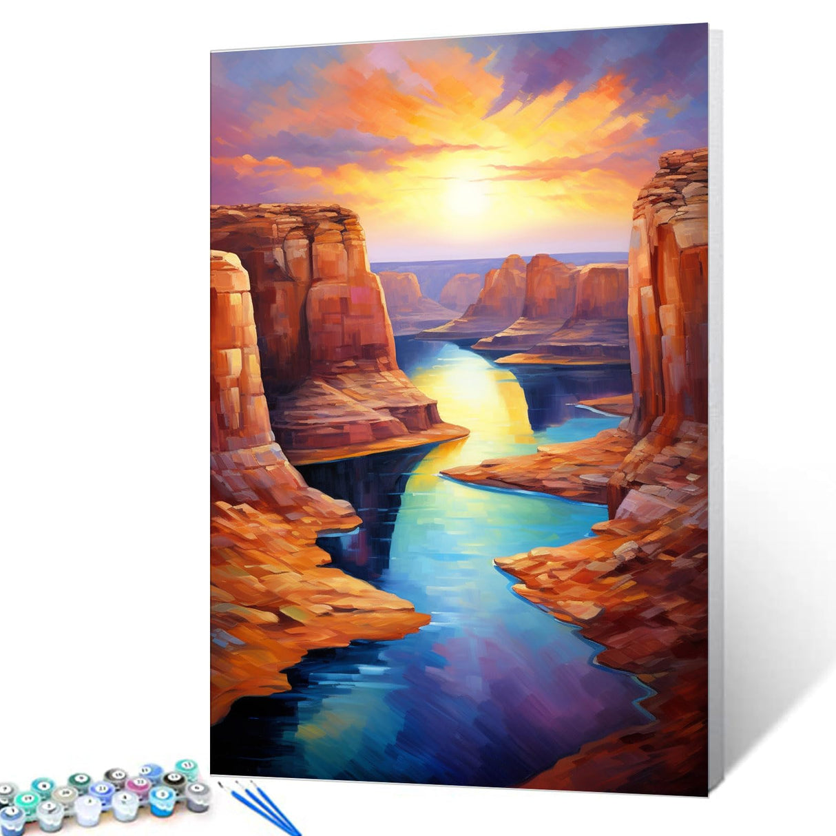 Tucocoo Glen Canyon Paint by Numbers Kits 16x20 inch Canvas DIY Oil Painting for Adults with Brushes and Acrylic Pigment, Lake Powell and Reflection Landscape Pictures for Home Decor (Without Frame) Tucocoo