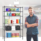 6-Tier Wire Shelving Unit,Adjustable Metal Storage Rack,42" W x 16" D x 72" H,Heavy Duty Black Wire Shelf,1500 lbs Capacity,NSF Certified, Multi-Use Storage Rack for Kitchen, Garage, Pantry, Basement YRLLENSDAN