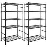 Sakugi Storage Racks - 2 Pack, 5-Tier Freestanding Steel Shelving Units with Reinforced Frame, Adjustable Garage Organization Shelves for Warehouse, Basement, Workshop, 33.5" x 12.6" x 72", Black Sakugi