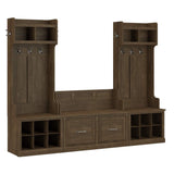 kathy ireland Home by Bush WDL011ABR 69-Inch Entryway Storage Set with 18 Shelves, Ash Brown Bush Business Furniture