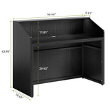 LITTLE TREE 47-Inch Reception Desk with Counter, Black Front Desk Reception Room Table, Retail Counter for Checkout, Modern Welcome Desk for Lobby, Office, Beauty Salon LITTLE TREE