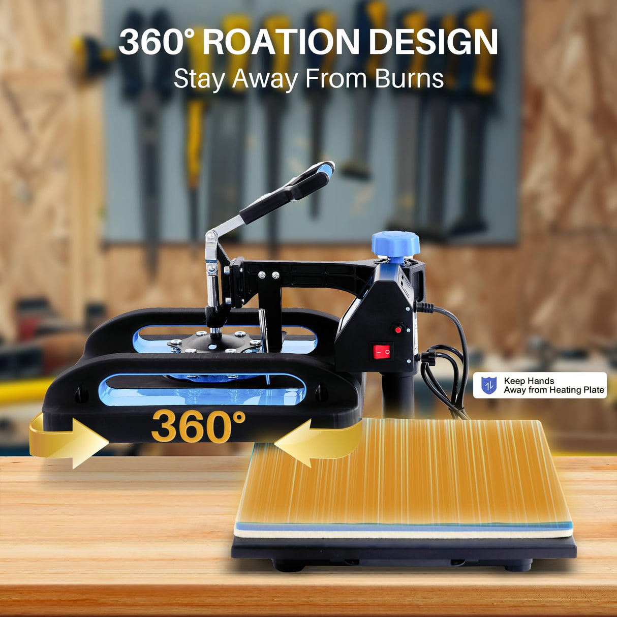 15"x15" Heat Press Machine,with Upgraded Smart Controllers, Counting Function, 8 in 1 Multifunction Sublimation Combo Heat Transfer Machine for T-Shirts, Hat,Mug,﻿﻿﻿﻿Plate BOVONO