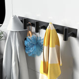 VAEHOLD Black Hat and Coat Wall Mount Rack 5 Hooks for Robes, Bags, Keys, and Towels Bathroom Towel Hanger Organizer (1 Pack) VAEHOLD