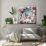 ZHUDENGXJL 5D Special Shape Diamond Art Kits for Beginners, Picture Frame Scene Diamond Painting Kits for Adults,DIY Crystal Rhinestones Diamond Painting for Santa Elk Home Wall Decor 12×12Inch ZHUDENGXJL