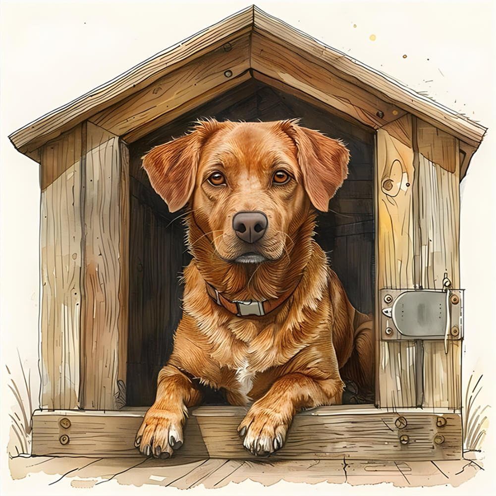 Acudotr Diamond Painting Kits for Adults, 5D DIY Diamond Art Kits for Beginners, Full Drill Diamond Painting Kits for Home Wall Decor, Dog, 12x12 Inch Acudotr