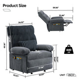 Bestier Triple Motor Power Lift Recliner Chair for Elderly Small with Removable Cover, Lumbar Pillow and Side Pocket, Infinite Positioning for Living Room, Bedroom, Grey Bestier