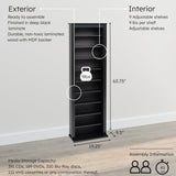 Prepac Narrow Cabinet Media Storage, Slim Barrister Tower, Black Prepac