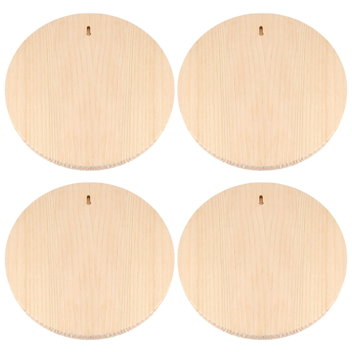 MUKLEI 4 Pack 12 Inch Round Wood Plaque, 3/4 Inch Thick Unfinished Wooden Circle Plaque Wooden Base for Craft Projects, Painting, Woodcarving, DIY Sign - WoodArtSupply