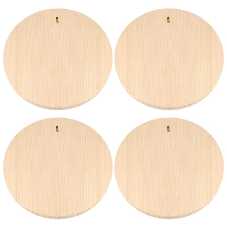 MUKLEI 4 Pack 12 Inch Round Wood Plaque, 3/4 Inch Thick Unfinished Wooden Circle Plaque Wooden Base for Craft Projects, Painting, Woodcarving, DIY Sign MUKLEI