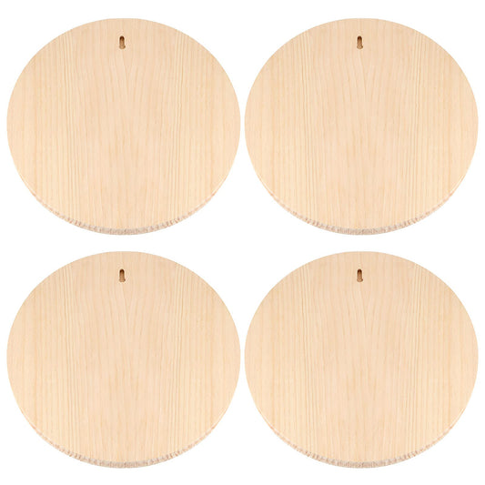 MUKLEI 4 Pack 12 Inch Round Wood Plaque, 3/4 Inch Thick Unfinished Wooden Circle Plaque Wooden Base for Craft Projects, Painting, Woodcarving, DIY Sign - WoodArtSupply