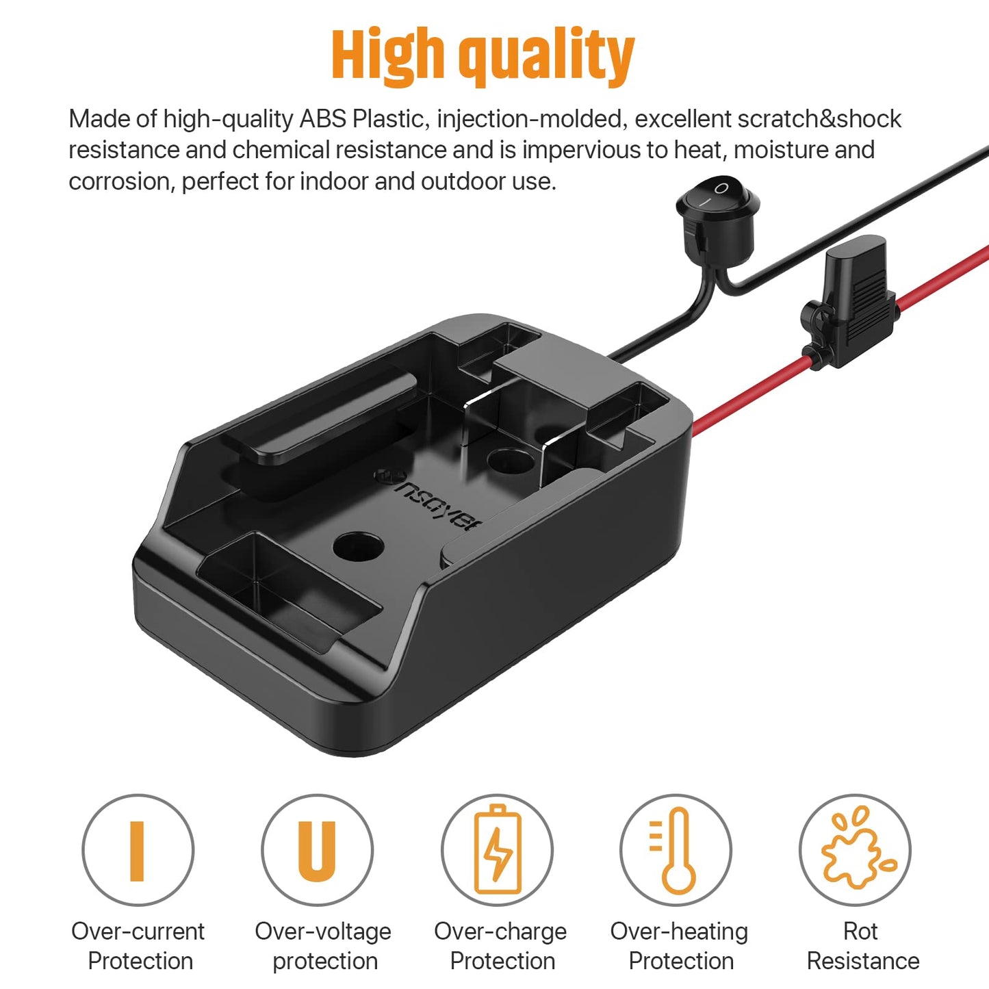 Power Wheel Adapter with Fuse&Switch,Secure Battery Adapter for Black+Decker 20V MAX Lithium Battery,with 12 Gauge Wire,Good Power Convertor for DIY Ride On Truck,Robotics,RC Toys and Work Li - WoodArtSupply