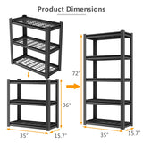 OS MOTOR 72" Storage Shelving Unit, Heavy Duty 5-Tier Adjustable Metal Rack, Standing Utility Shelves for Garage, Basement, Pantry, Kitchen, Warehouse, 3000 lbs Capacity, 72" H x 35" W x 16" D, Black OS MOTOR