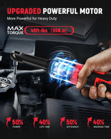Tarlido 3/8" Electric Ratchet Wrench, 4" Extended 40 Ft-Lbs 400 RPM 12V Cordless Battery Powered Ratchet Wrench Set with LED Light, Including 2 Batteries, 11 Sockets and Fast Charge Tarlido