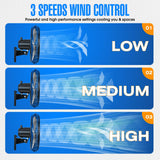 iLiving 18" Outdoor Oscillating High Velocity Wall Fan with 4150 CFM Heavy Duty Weatherproof Motor, Variable Speed Adjustment for Workshop, Garage, Patios, Commercial and industrial, 18 inch,Black iLiving