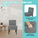 PayLessHere Modern Armless Accent Chairs - Solid Wood Legs, Slipper Chair for Living Room, Grey PayLessHere