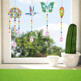 Thyle 9 Pcs Diamonds Painting Suncatcher Kit Wind Chimes DIY Diamond Kits Diamond Art Sun Catchers for Adults DIY Crafts Garden Home Decor Crystal Hanging Ornaments, 9 Styles Thyle