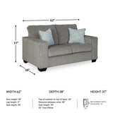 Signature Design by Ashley Altari Modern Loveseat with 2 Accent Pillows, Light Gray Signature Design by Ashley