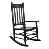 HOMESTEAD Wooden Rocking Chair Outdoor Furniture - Acacia Solid Wood Black Rocking Chair Front Porch Furniture - FSC Certified Hardwood Indoor & Outdoor Adirondack Rocking Patio Rocker Porch Chairs HOMESTEAD