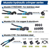 Muzata Upgraded Custom Cable Railing Crimping Tool Hydraulic Crimper Hydraulic Crimping Tool for 1/8" 5/32" 3/16" Stainless Steel Cable Railing Kit Wire Rope Swaging Kit with Wire Cutter CT01 Muzata