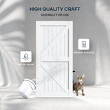 EaseLife 42in x 84in Sliding Barn Door with 7FT Barn Door Hardware Track Kit Included,Solid LVL Wood Slab Covered with Water-Proof & EaseLife