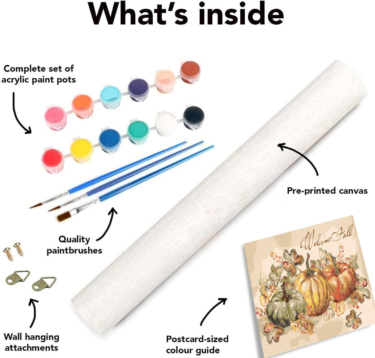 Apcufir Fall Paint by Numbers for Adults,Pumpkin Paint by Numbers Kits for Beginner,Autumn Paint by Number on Canvas for Holiday Home Wall Decor 16X20 Inch Apcufir