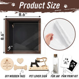 Pet Memorial Shadow Box for Dog Cat with Pet Paw Print Impression Kit, Dog Wood Picture Frame Memorial Gifts for Loss of Dog Pets Sympathy Gift PIPIONE