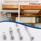 Taiss 20 Set Crib Screws M6x20mm/40mm/60mm/80mm Baby Bed Crib Screws Hardware Replacement Kit,Bunk Bed Bolts Hex Socket Cap Screws Bolt with Barrel Nuts/Wrenches for Beds Furniture Headboards Taiss