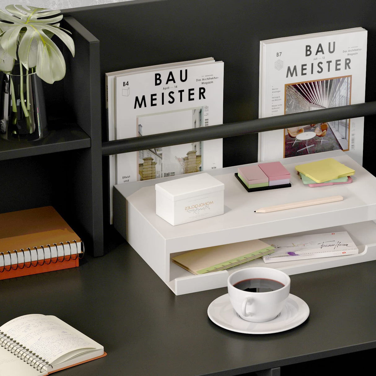 AIEGLE Reception Desk with Drawers & Storage Shelves, Table with Private Panels, for Salon Reception Room Checkout Office, Black (47.3" L x 18.3" W x 43.3" H) AIEGLE