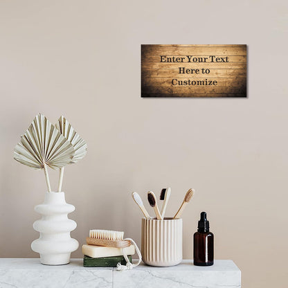 ZXHYWYM Custom Family Sign Wall Art 10"x5" Personalized Quote Sign Canvas Prints Text on Wooden Background Home Decor Framed (10"x5") - WoodArtSupply