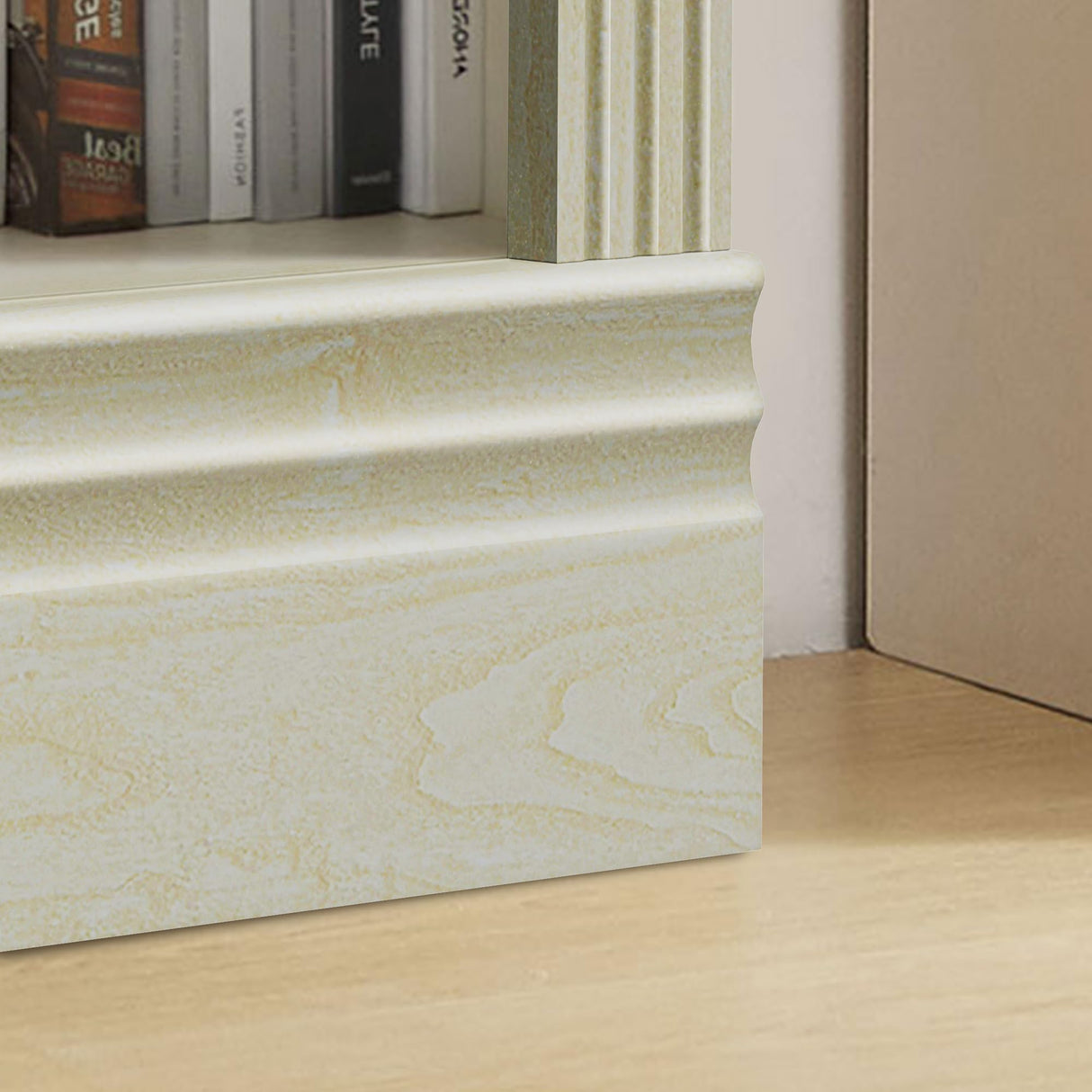 JAHRSTIM 5-Tier Adjustable Bookshelf in Cream - Versatile Storage Organizer for Home and Office JAHRSTIM