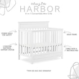 Dream On Me Harbor 4-in-1 Convertible Mini Crib in White, Greenguard Gold Certified Dream On Me