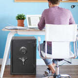 ISLANDSAFE 1200°F Fireproof and Waterproof Digital Safe Box, Digital Fire Proof Safe with 3 Spoke Detachable Handle, Personal Safe for Home Office Money Gun (2.88Cubic Feet Black) ISLANDSAFE