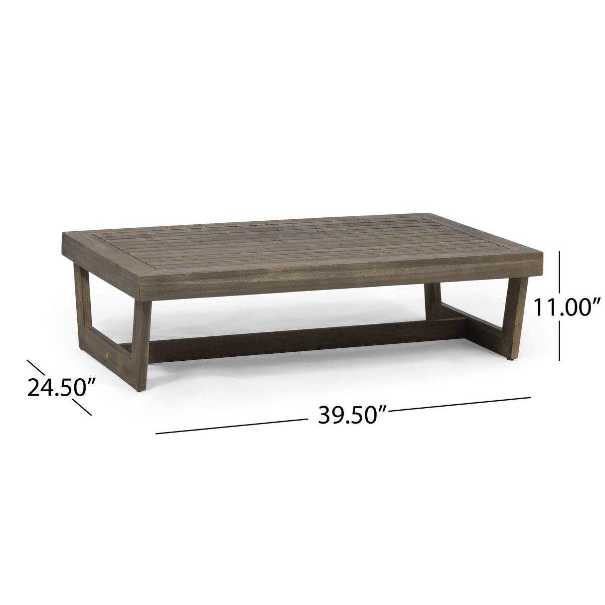 GDFStudio Outdoor Acacia Wood Coffee Table, Gray GDFStudio