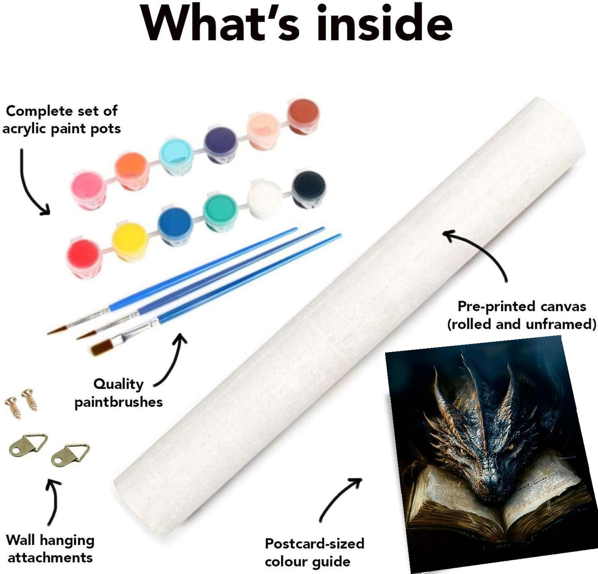 2 Pack Dragon Paint by Numbers Kit for Adults Beginner with Framed,Flower Easy Adult Paint by Number Kits on Canvas DIY Painting for Beginners Art by Numbers for Home Wall Decor 10x12 Inch NEGEKFKX