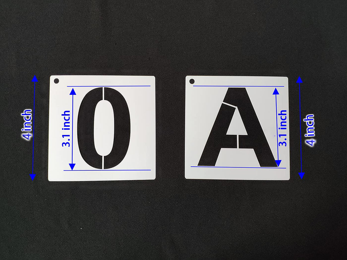 3 Inch Letter Stencils Kit, Alphabet Art Craft Stencils, Reusable Plastic Letters and Numbers Stencil Set for Wood, Wall, Fabric, Rock, Chalkboard, Signage and DIY Art Projects (White, 36 Pcs) HZMM