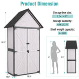 Sheds Outdoor Storage,Garden Shed with Metal Frame Structure and Adjustable Shelves,Large Capacity Storage Tool Cabinet Box for Backyard Garden Patio Lawn (Off White) Suumerpety