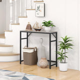 Livofloral Narrow Console Table, 29.5" Small Entryway Table, Sofa Table with 2 Support Bar, Industrial Couch Table, Thin Side Table, Display Table for Living Room, Hallway, Bedroom, Foyer, Grey Livofloral