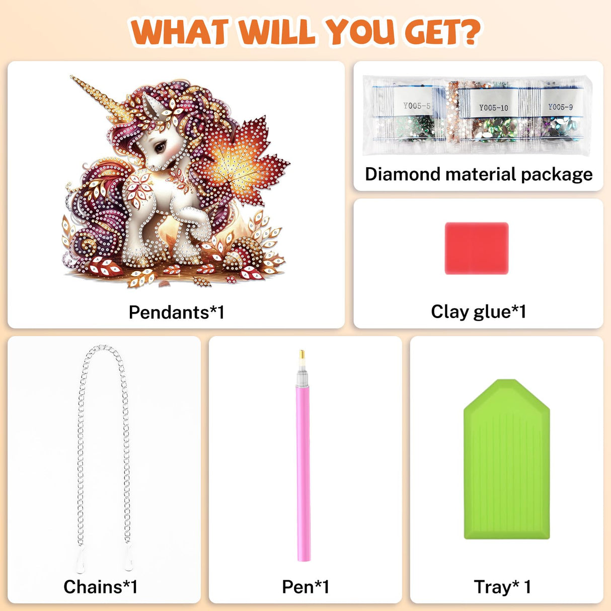 Bowetile Fall Diamond Art Hanging Kits for Adults Kids, Unicorn Diamond Art Suncatchers, 5D Special Shape Autumn Diamond Painting Pendant Window Ornament Gifts for Home Garden Door Wall Decor Bowetile