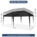 COBIZI 10x20 Pop Up Canopy Tent with 6 Sidewalls Tents for Parties Waterproof Camping Canopy Ez Up Party Tent Outdoor Portable Gazebo for Backyard Commercial Event Tent, Black COBIZI