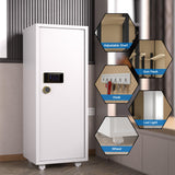 TIGERKING 【𝟐𝟒𝟑 𝐋𝐁𝐒】 2025 𝑯𝒆𝒂𝒗𝒚 𝑫𝒖𝒕𝒚 6-8 Gun Safe, Large Gun Safes for Home Rifle and Pistol, Gun Cabinets for Rifles and Shotguns with 3 Removable Shelf, White TIGERKING