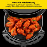 Chefman Digital Air Fryer, Large 5 Qt Family Size, One Touch Digital Control Presets, French Fries, Chicken, Meat, Fish, Nonstick Dishwasher-Safe Parts, Automatic Shutoff, Black Chefman