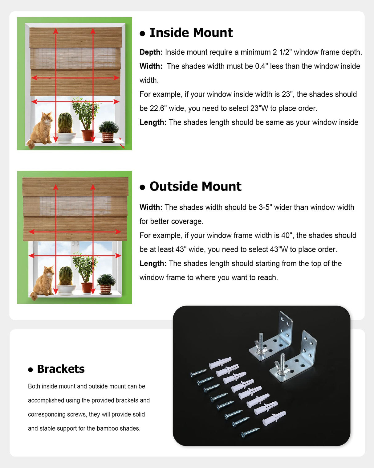 LazBlinds Cordless Bamboo Roman Shades, Privacy Window Treatment, Roll Up Bamboo Blinds for Windows, 35'' W x 60'' H LazBlinds