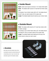 LazBlinds Cordless Bamboo Roman Shades, Privacy Window Treatment, Roll Up Bamboo Blinds for Windows, 27'' W x 60'' H LazBlinds