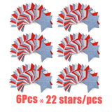 6 Pack Patriotic Star Streamers Garland Red White Blue Bunting Banner Paper Hanging Decorations for 4th of July American Independence Day Labor Day Holiday Memorial Day Party Supplies (50 Feet) TTSAM